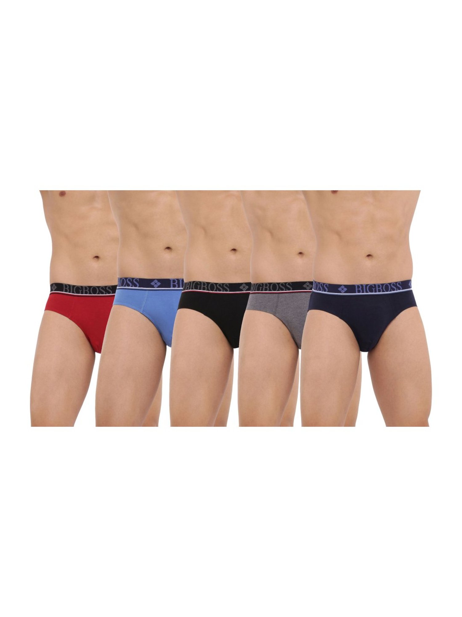 Dollar Bigboss Assorted Color Cotton J-Class Mobilio Briefs (Pack Of 5)