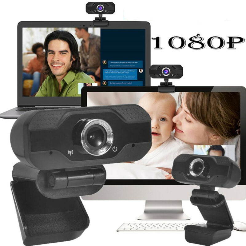 Rotatable HD Webcam with Microphone,1080P Webcam Computer Web Camera for PC Laptop Desktop Video Recording