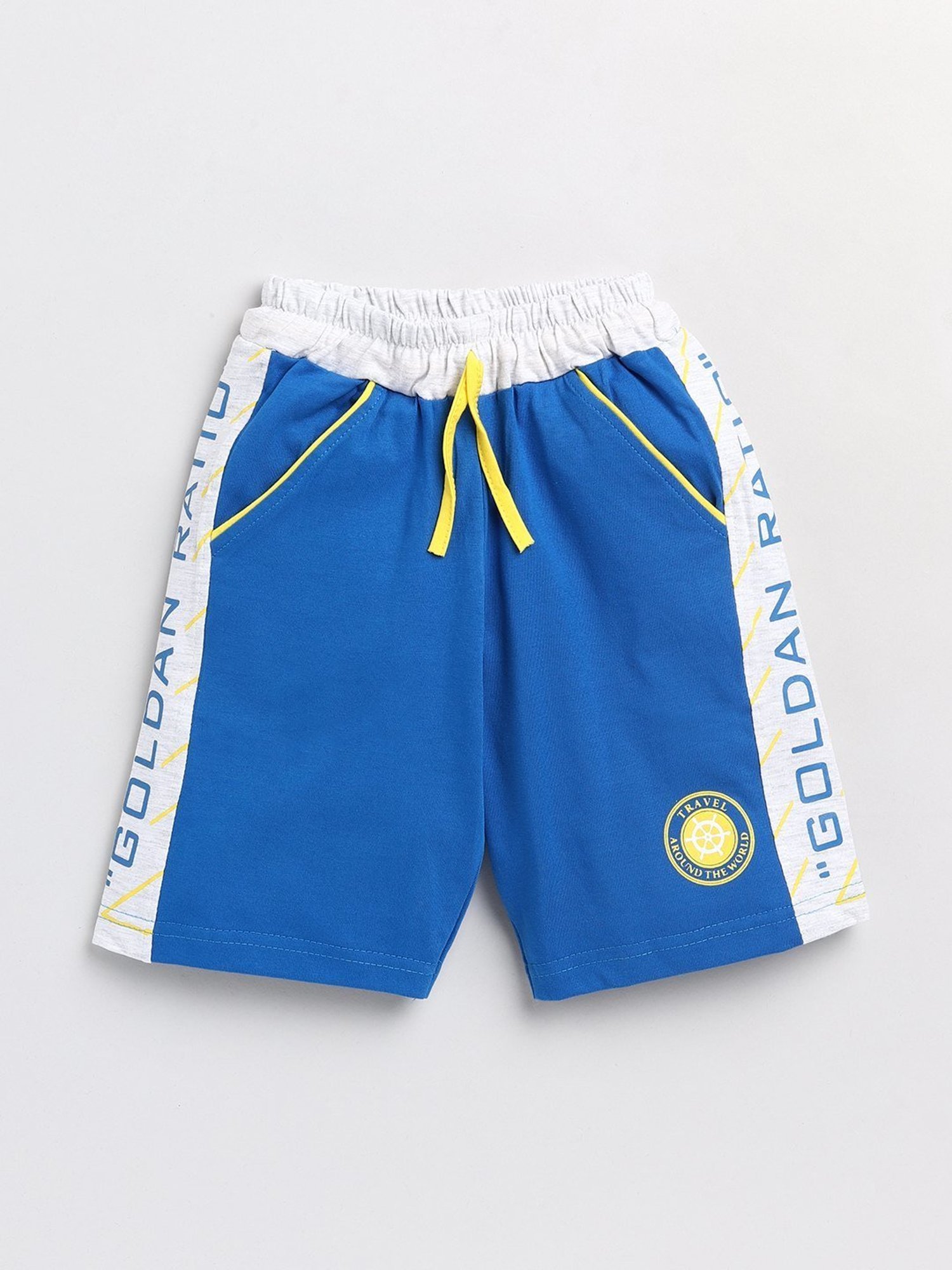 Todd N Teen Kids Blue & Grey Cotton Printed Bermunda