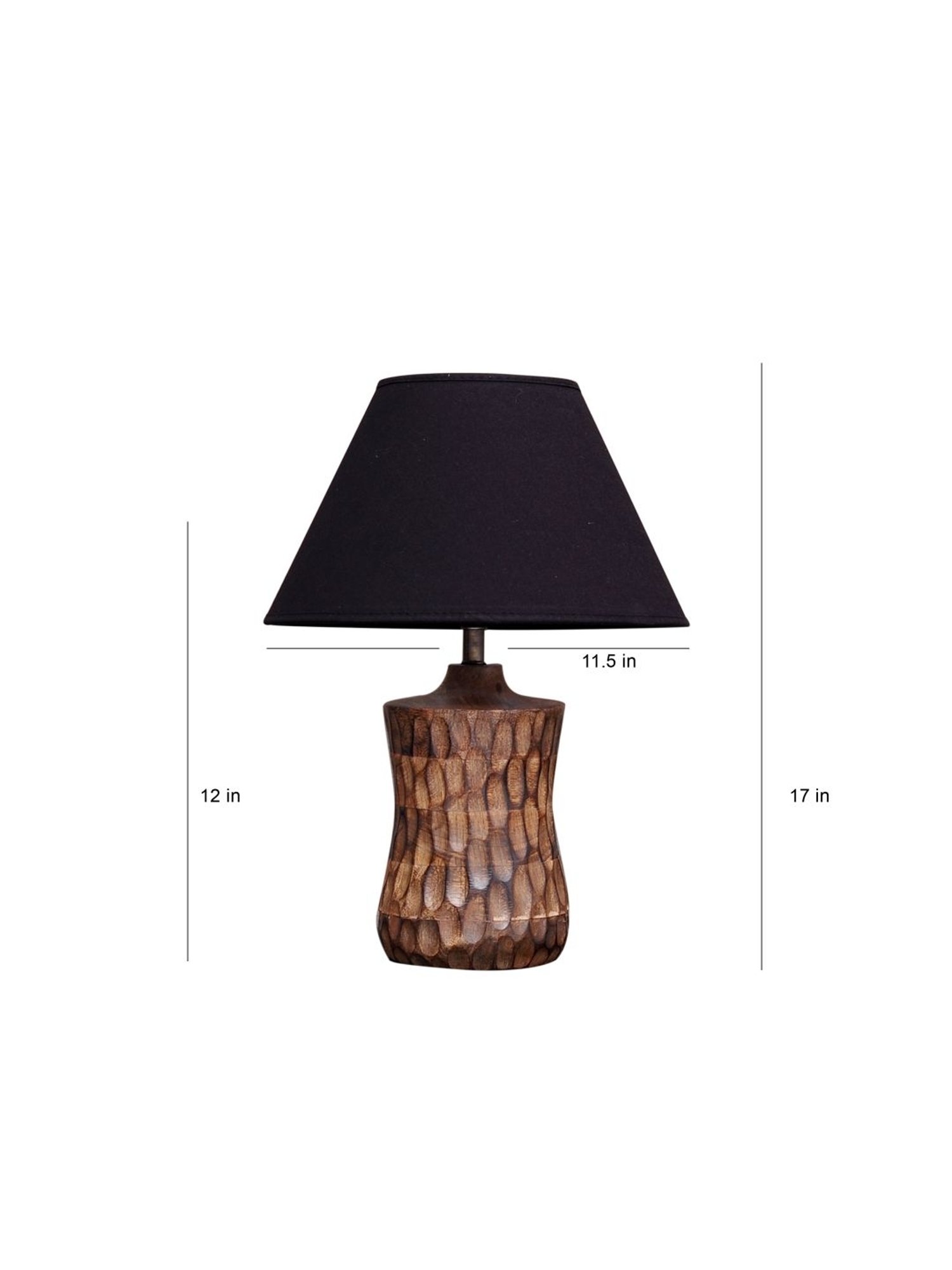 Kapoor Lamp Shades Brown & Black Wood Emmett Carved Table Lamp