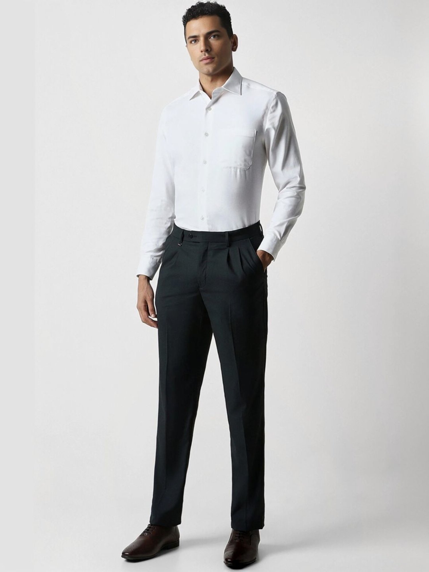 Van Heusen Navy Regular Fit Trousers