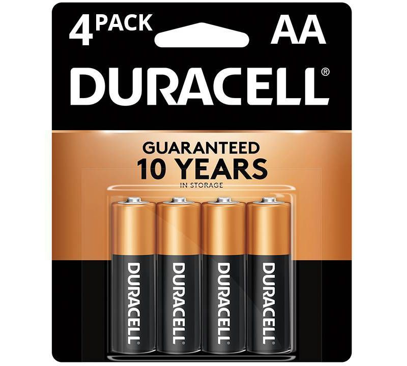 Duracell Coppertop AA Batteries - 4 Pack Alkaline Battery