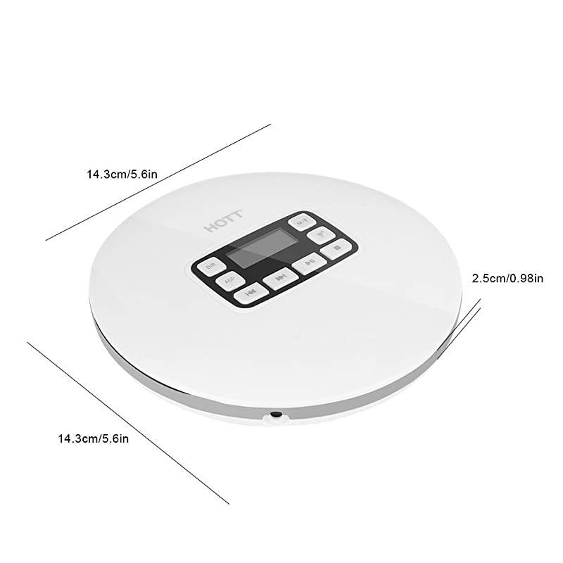 Bluetooth CD Player, HOTT Compact Music Small CD Player for Kids&Adults with Earphone, Support Format of CD, CD-RW, MP3, CD-DA, WMA (110-240V)