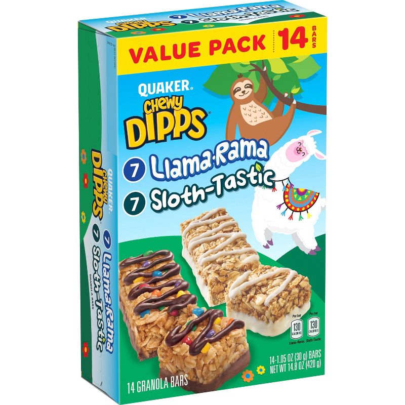 Quaker Chewy Dipps Llama & Sloth Granola Bars - 14.7oz/14ct