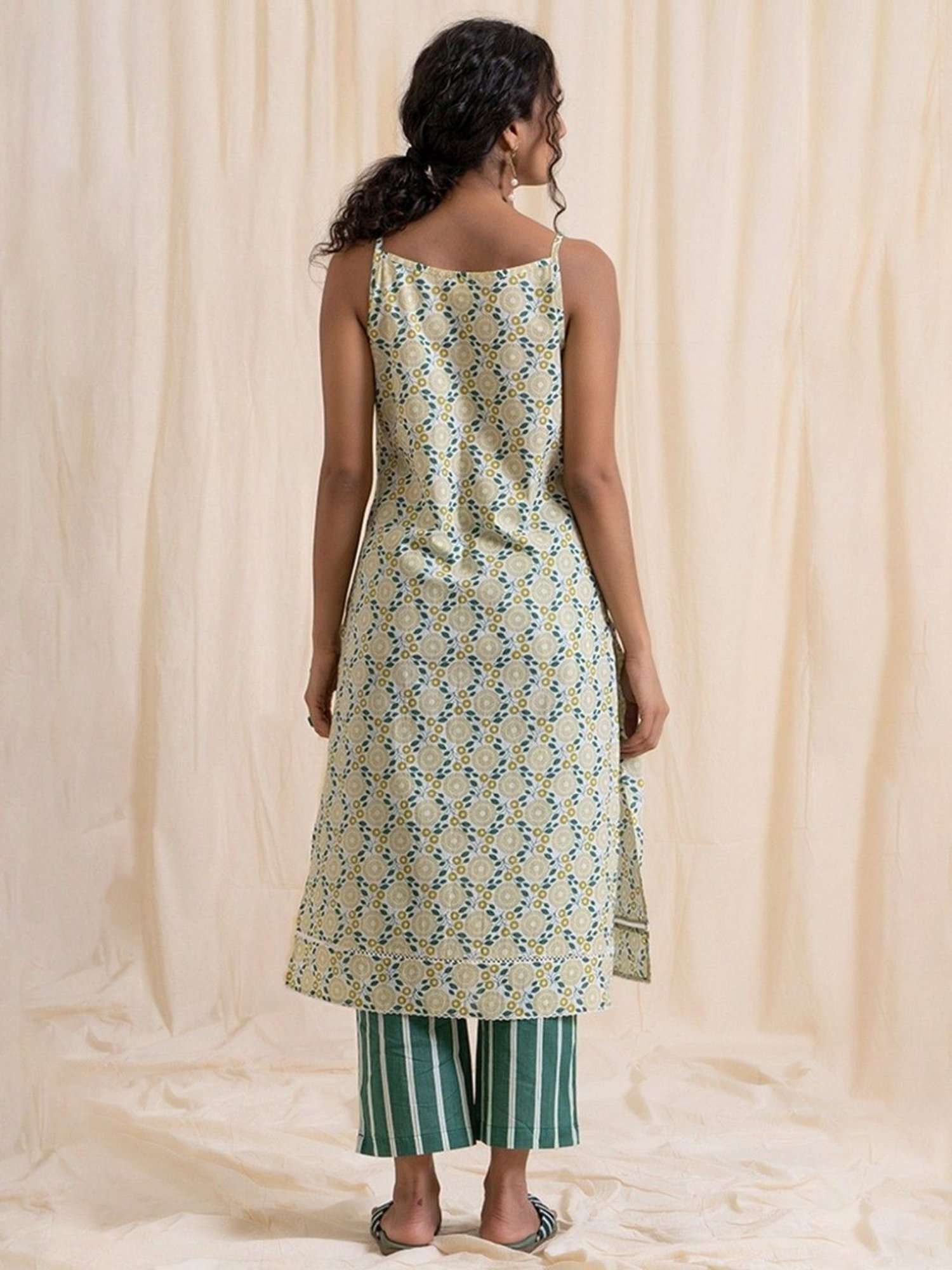 Akiso Aloha Yellow Green Easy Peasy Kurta