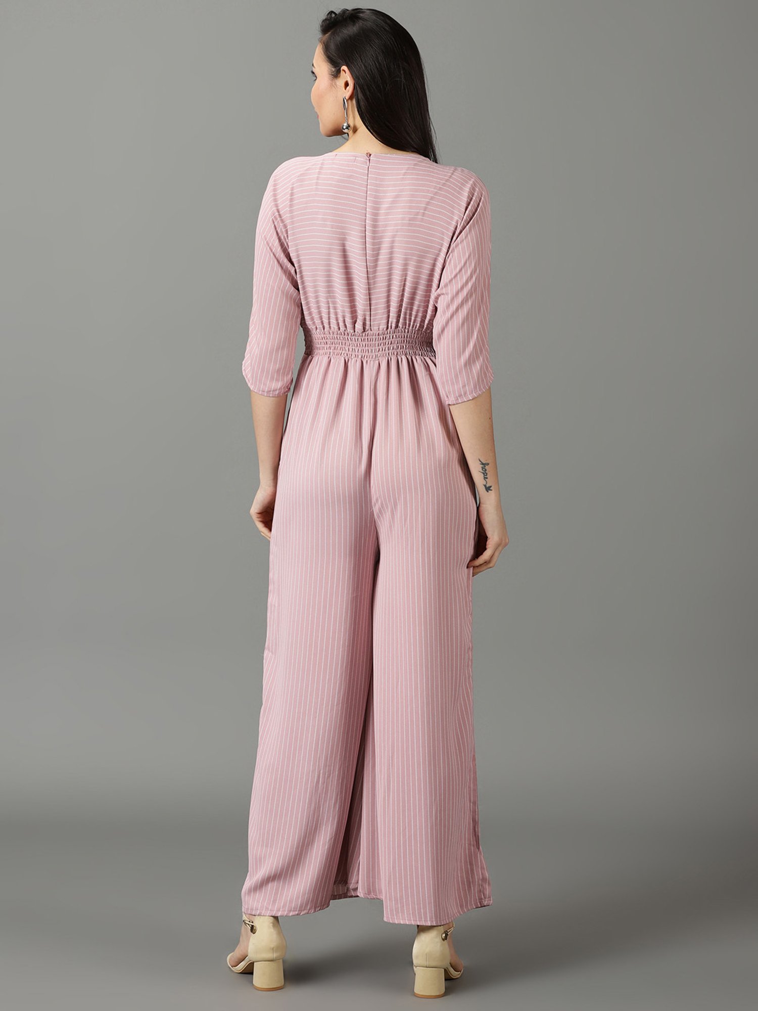 SHOWOFF Pink Striped Jumpsuit