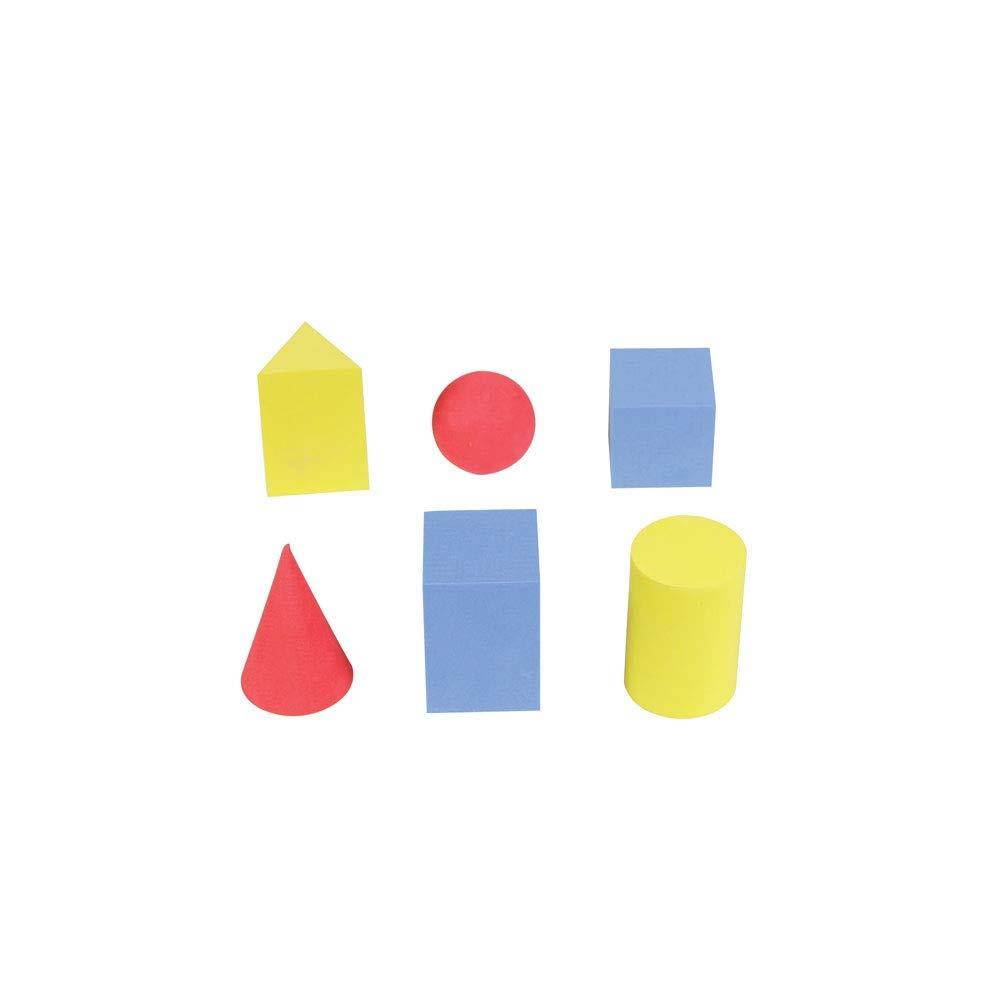 ETA hand2mind Foam Geometric Solid Blocks, Assorted Colors, 3D Shapes (Set of 6)
