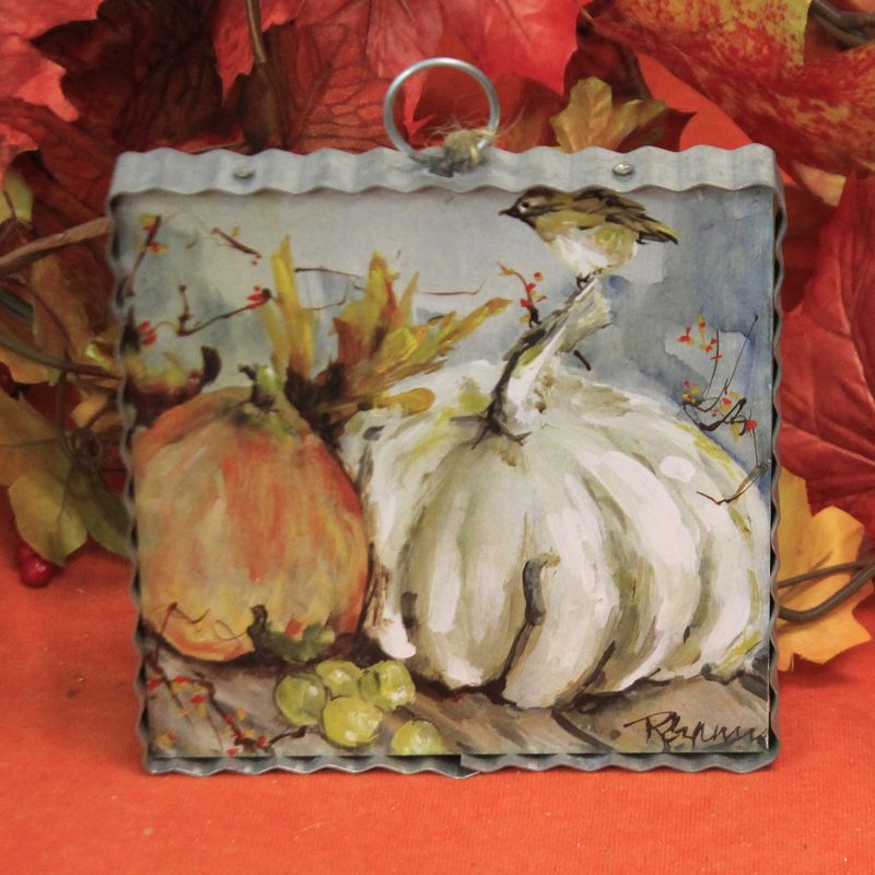 Fall 6.0" Mini Autumn Dreams Print Pumpkins Autumn  -  Wall Sign Panels