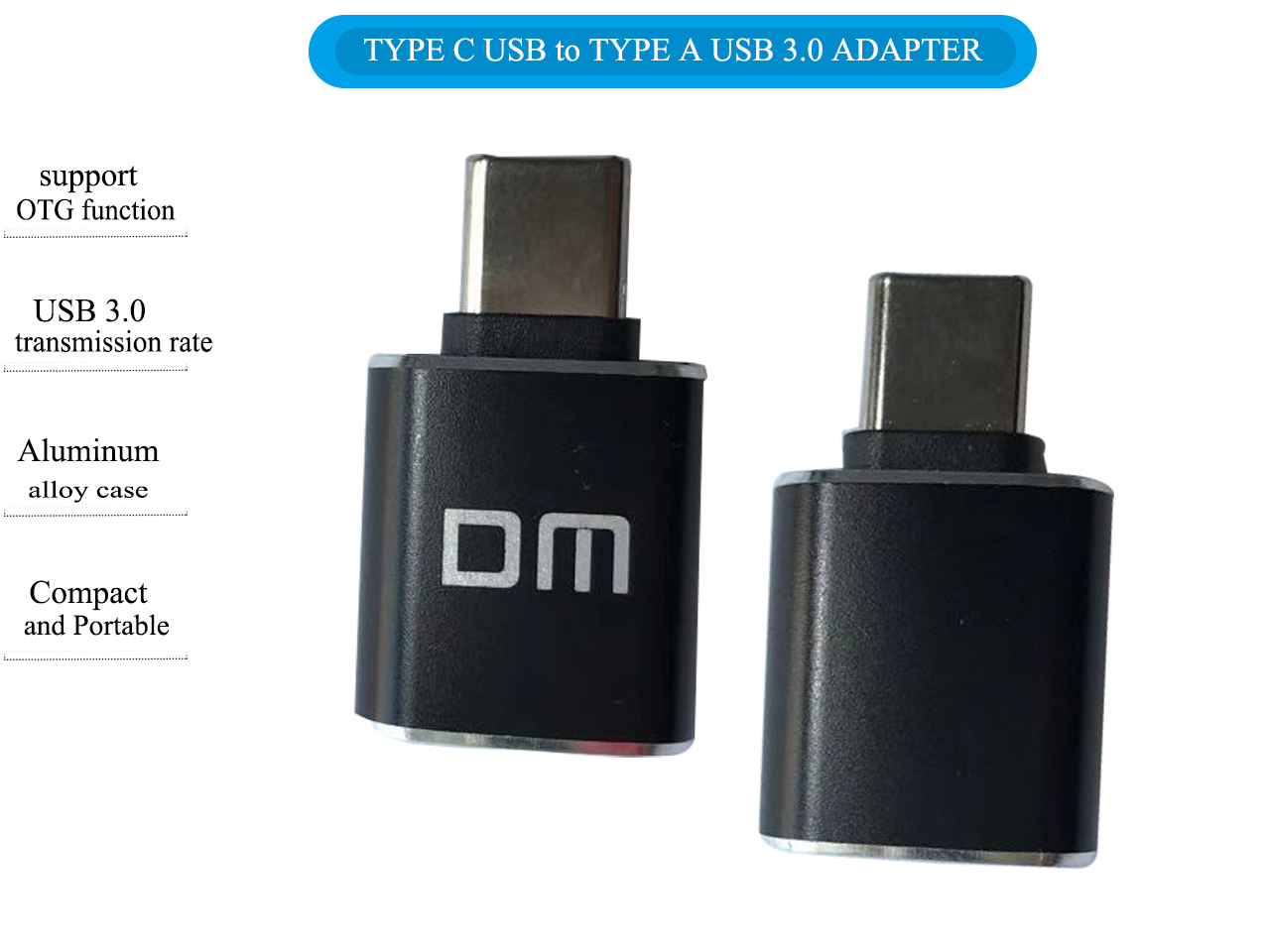 USB C Adapter, USB C to USB A 3.0 Adapter,USB C male to USB A female Converter with OTG function for MacBook , Google Chromebook Pixelbook , Samsung Galaxy S9 S8 S8+ Note8,Tablets,Smart phone and more