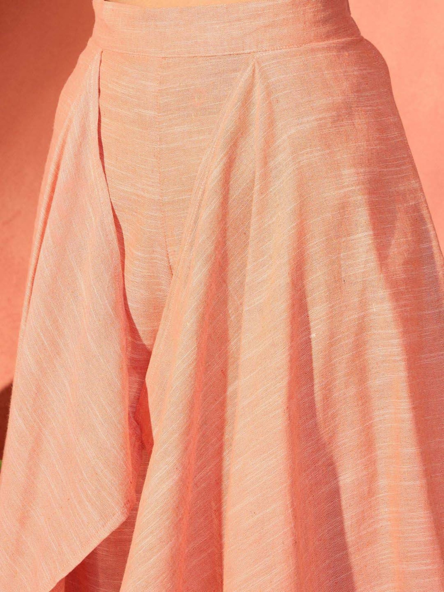 Inweave Peach Cotton Top & Palazzo Set