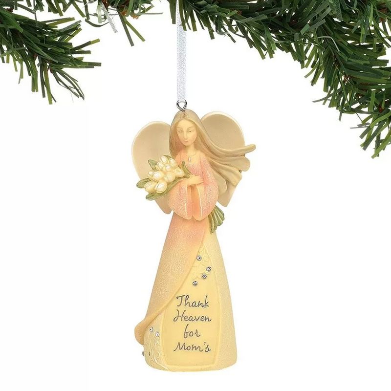 Foundations 4.5" Mother Angel Ornament Thank Heaven  -  Tree Ornaments