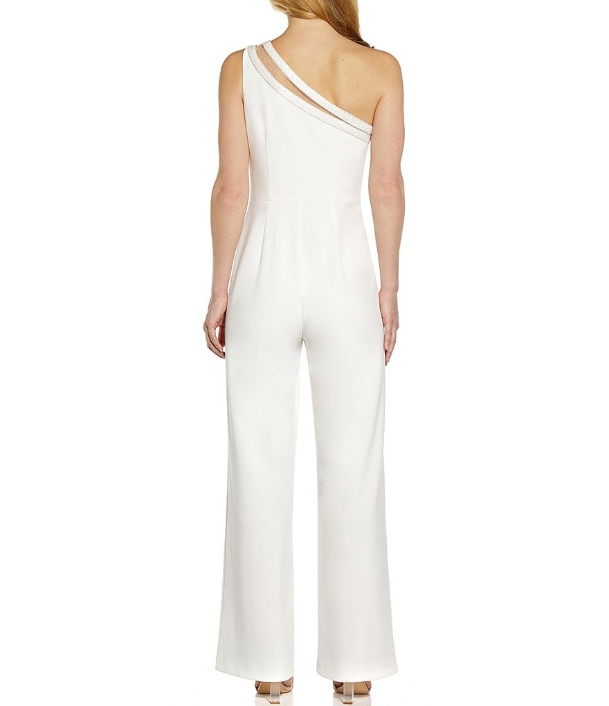 Ignite Evenings Foil Trim Asymmetric Cape Jumpsuit