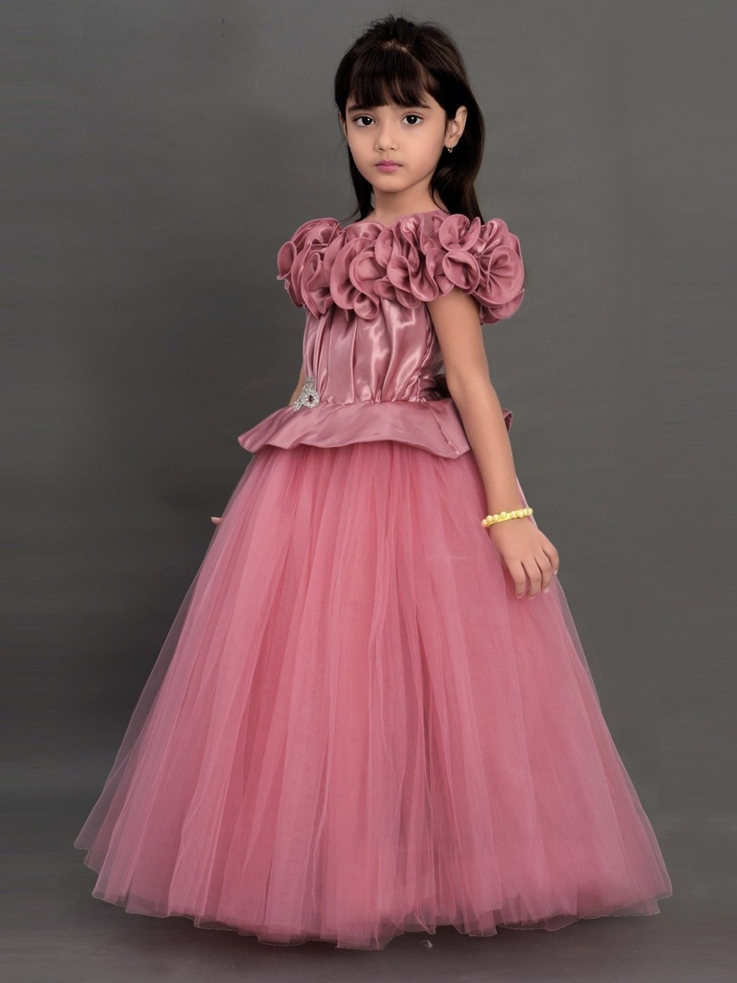 Pink Chick Kids Dusty Pink Regular Fit Gown