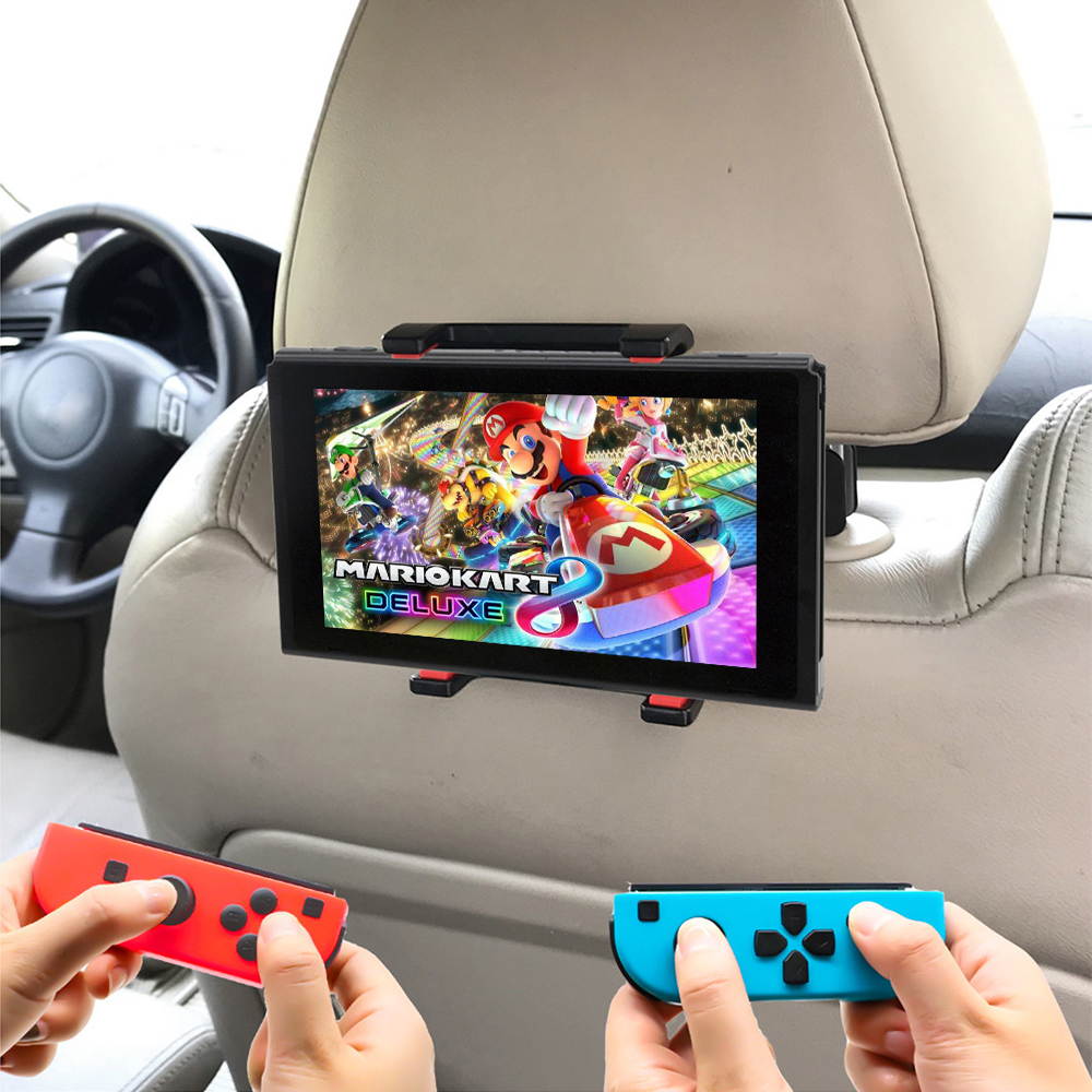 Multifunctional car bracket, car seat headrest mounting bracket can rotate 360 degrees, suitable for Nintendo Switch, iPad, Samsung Galaxy and other smart phones and host tablets