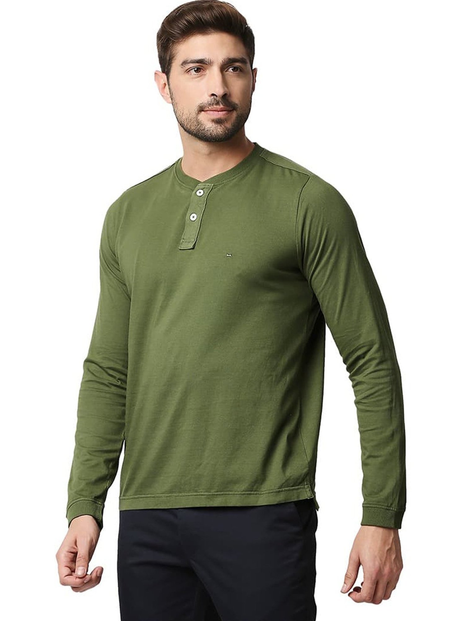 Basics Cypress Cotton Muscle Fit Henley T-Shirt