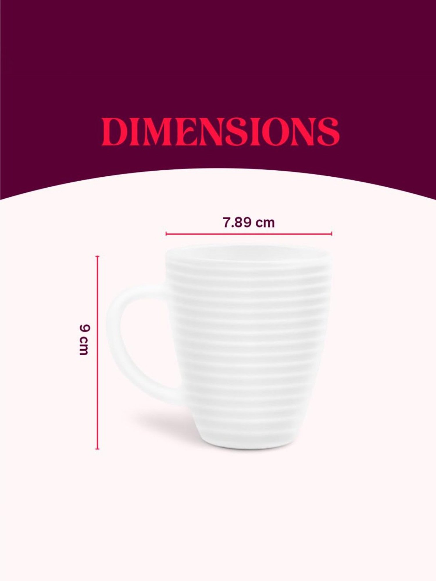 Larah by Borosil White Ceramic Mugs - Set of 2 240ml