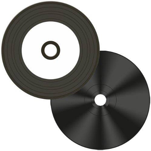 Digital-Vinyl =White Inkjet Hub= Diamond Black Record Surface 52X CD-R's 100-Pak