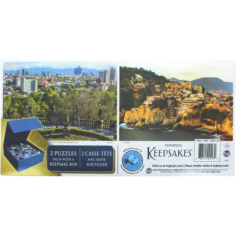 Sure-Lox Set of 2 Keepsakes 500 Piece Jigsaw Puzzles | Mexico City / Acapulco