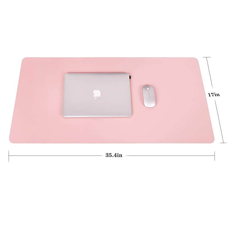 Writing Desk Pad Protector  AntiSlip Thin Mousepad for ComputersOffice Desk Accessories Laptop Waterproof Desk Protector for Office Decor and Home Pink 354 x 17