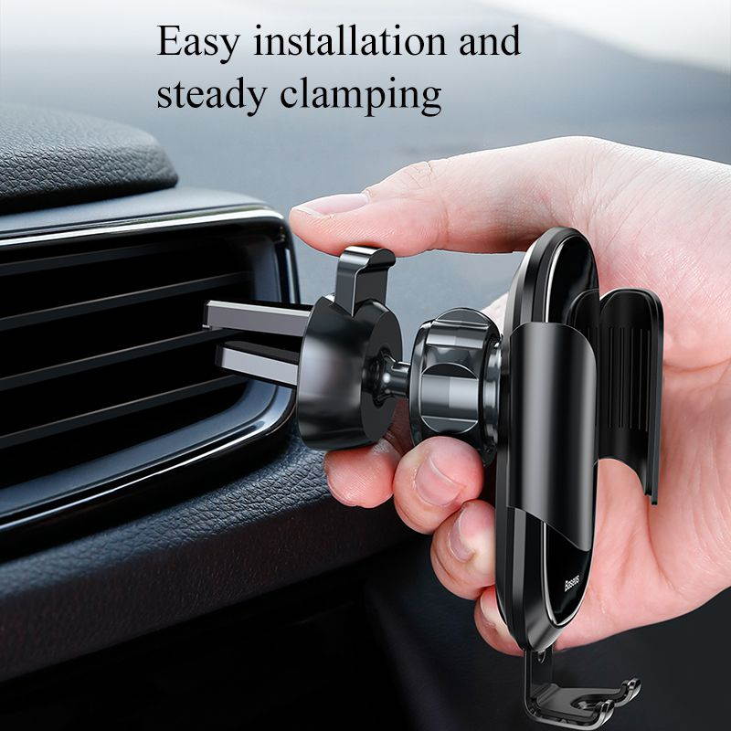 Baseus Car Phone Holder for iPhone Samsung Mobile Phone Holder Stand Metal Gravity Air Vent Mount GPS Cell Phone Holder in Car