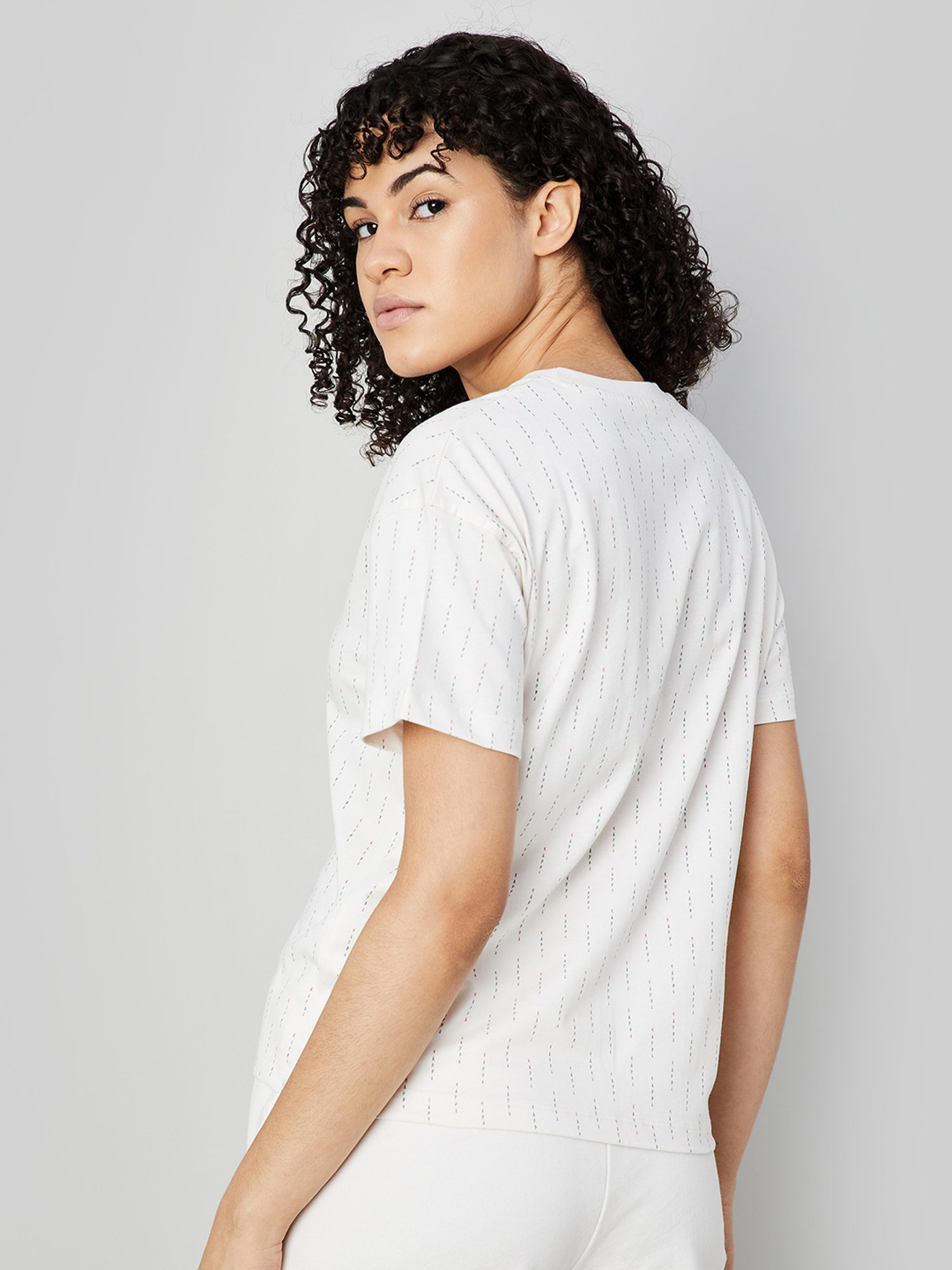 KAPPA White Cotton Printed T-Shirt