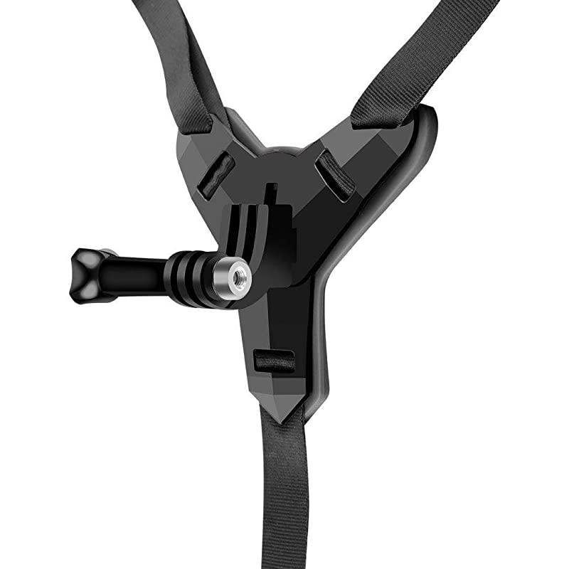 Helmet Chin Strap Mount Compatible with GoPro Hero 7 2018 6 5 4 3 Hero Black Session Xiaomi Yi SJCAM Black