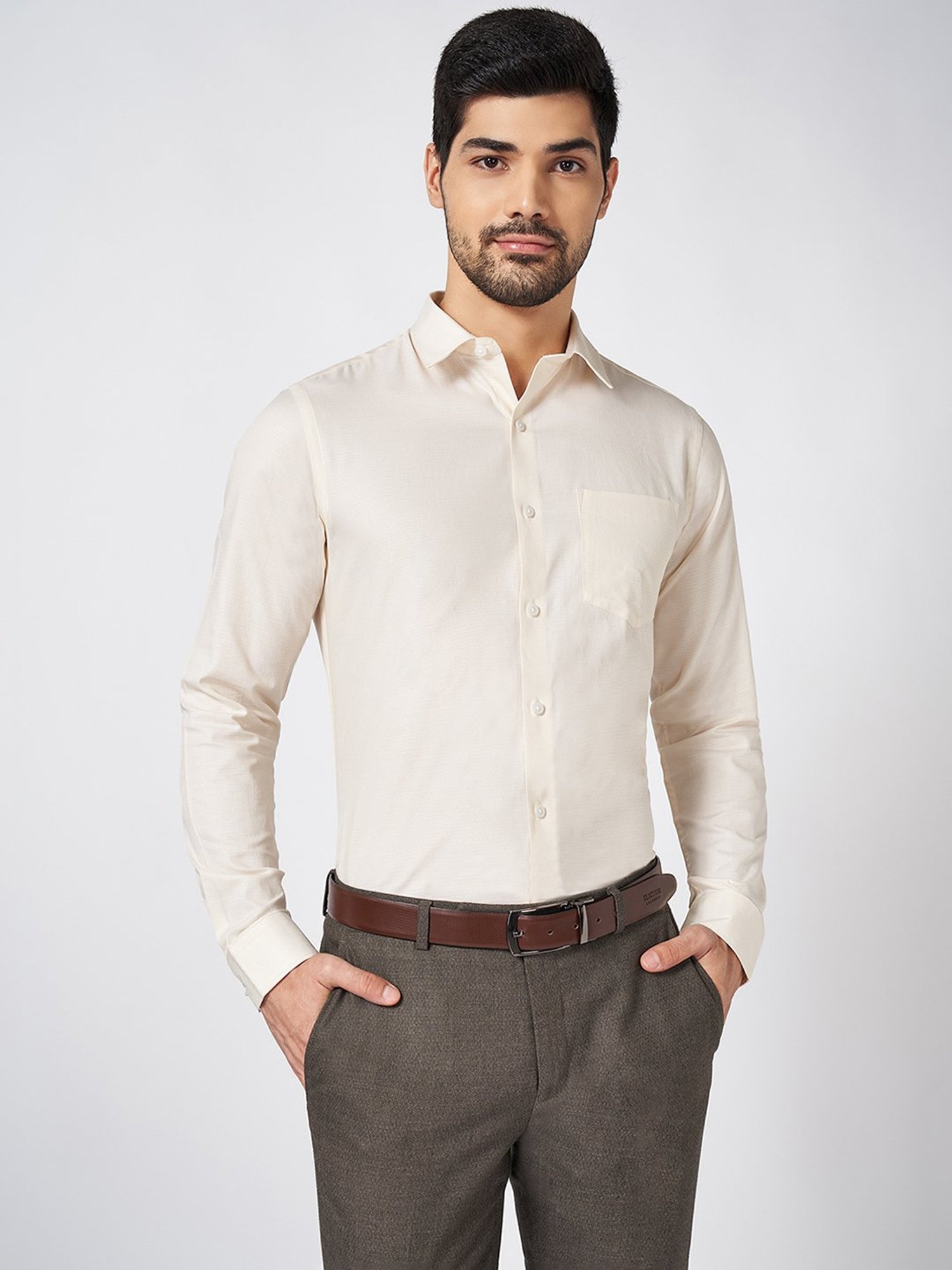 Peregrine by Pantaloons Banana Crepe Cotton Slim Fit Tie - Dye Shirt