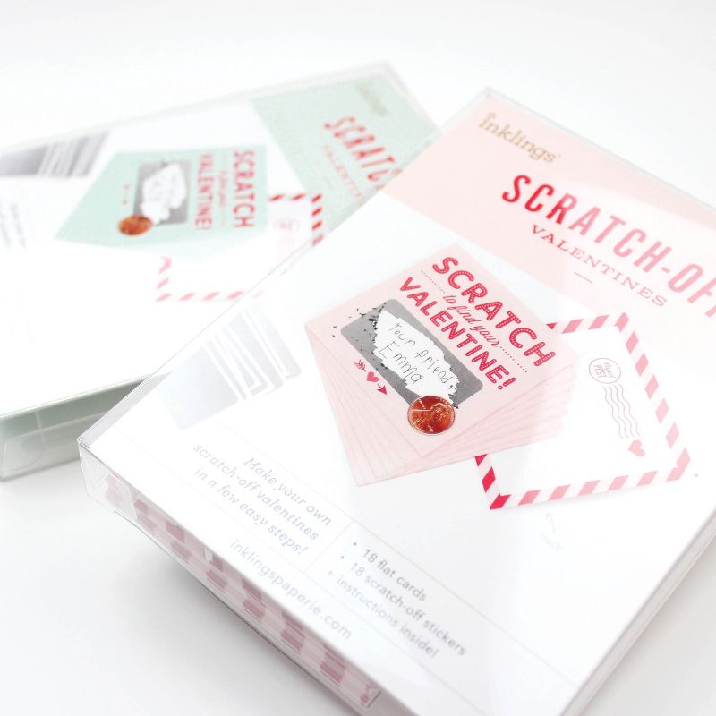 18ct Scratch-off Valentines Cards Pink