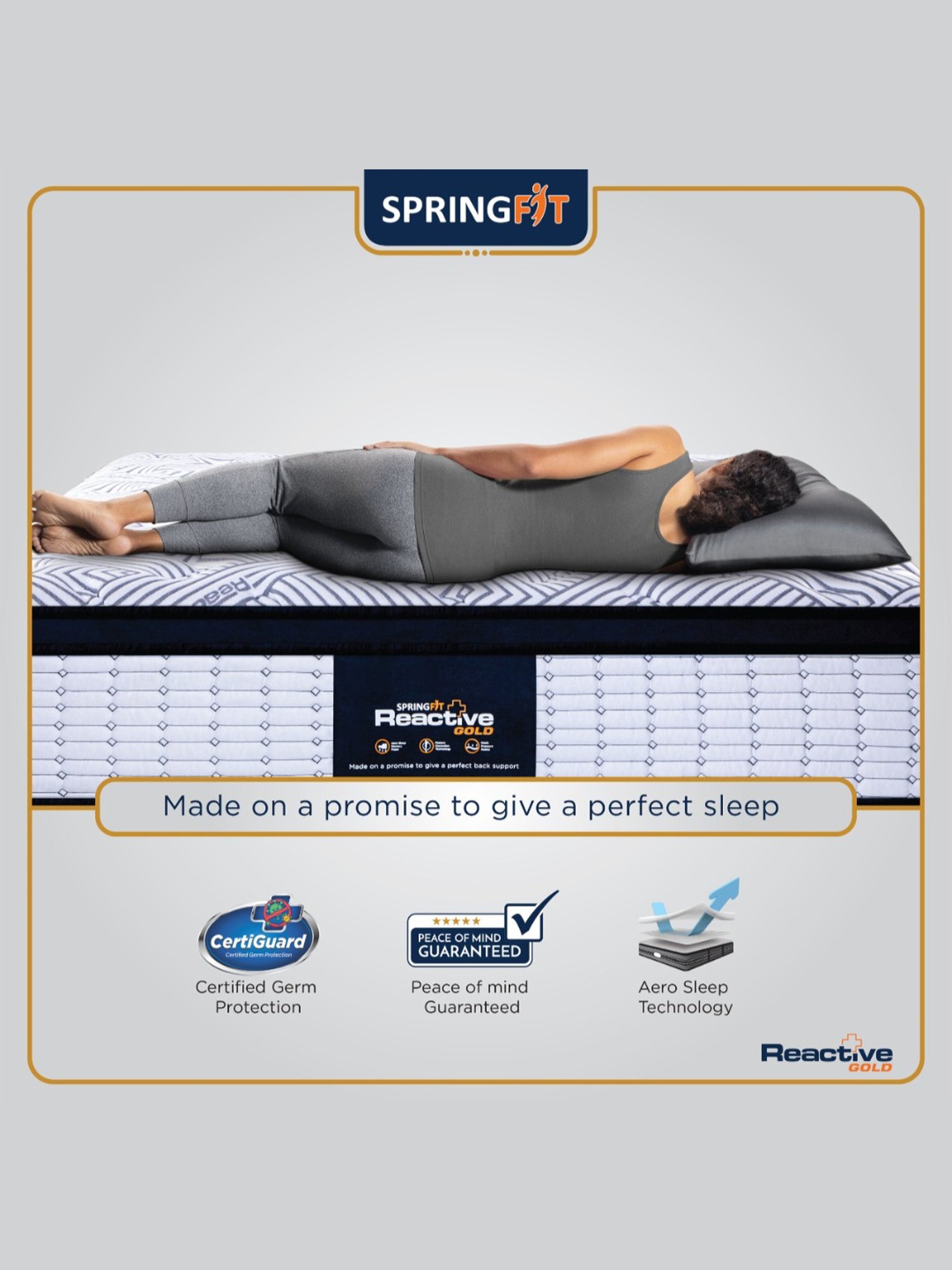 Duroflex Live-in Adapt Grey Foam New Gen Smart Design Flippable Adjustable Double Mattress