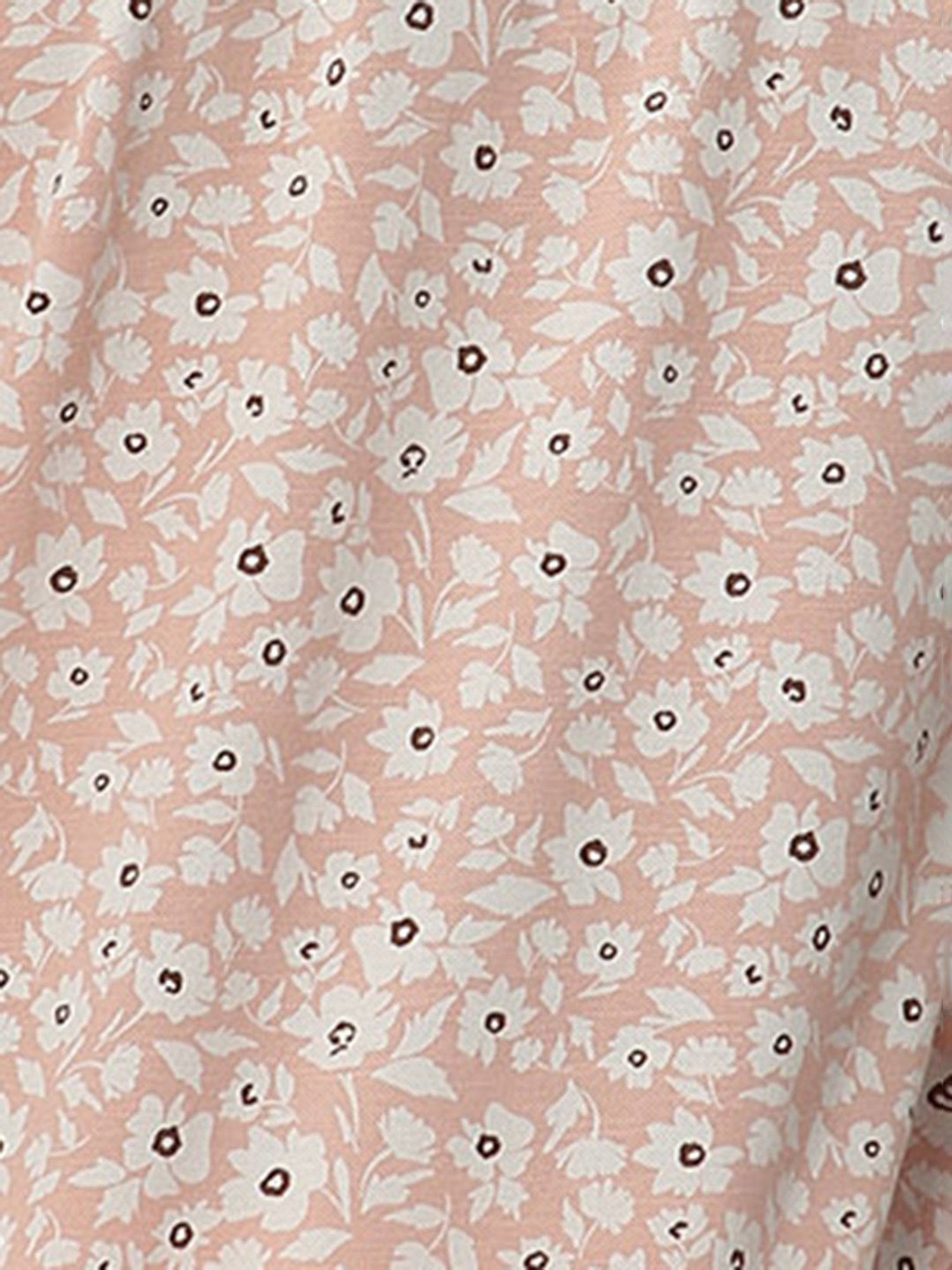 Mufti Peach Slim Fit Floral Print Cotton Polo T-Shirt