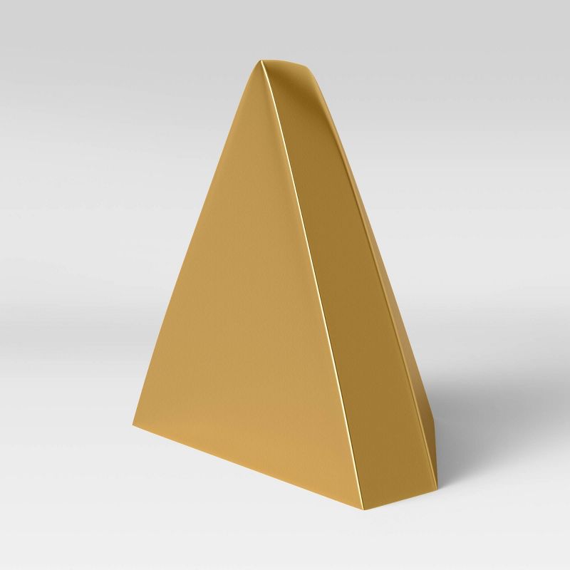 6.2" x 5.5" Metal Bookend Pyramid Gold - Threshold™ designed with Studio McGee