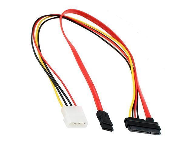1 Unit - SATA III Cable 22 Pin Female to 7 Pin Female Data Cable + 4 Pin Male Power Cable HDD