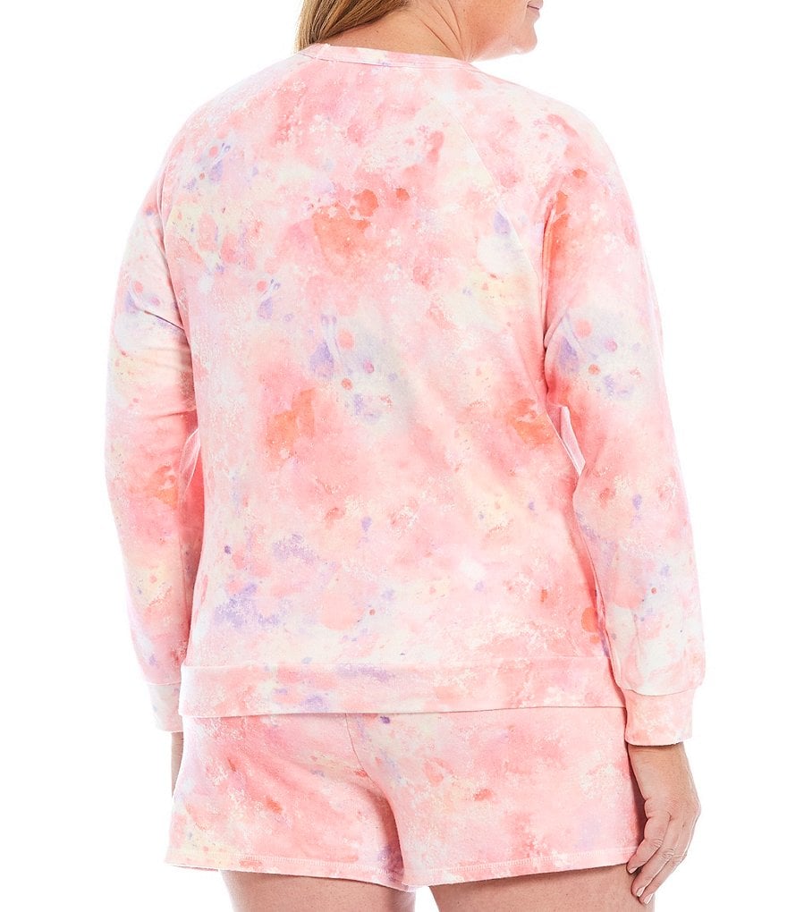 PJ Salvage Plus Melting Crayons Tie Dye Printed Knit Coordinating Sleep Top