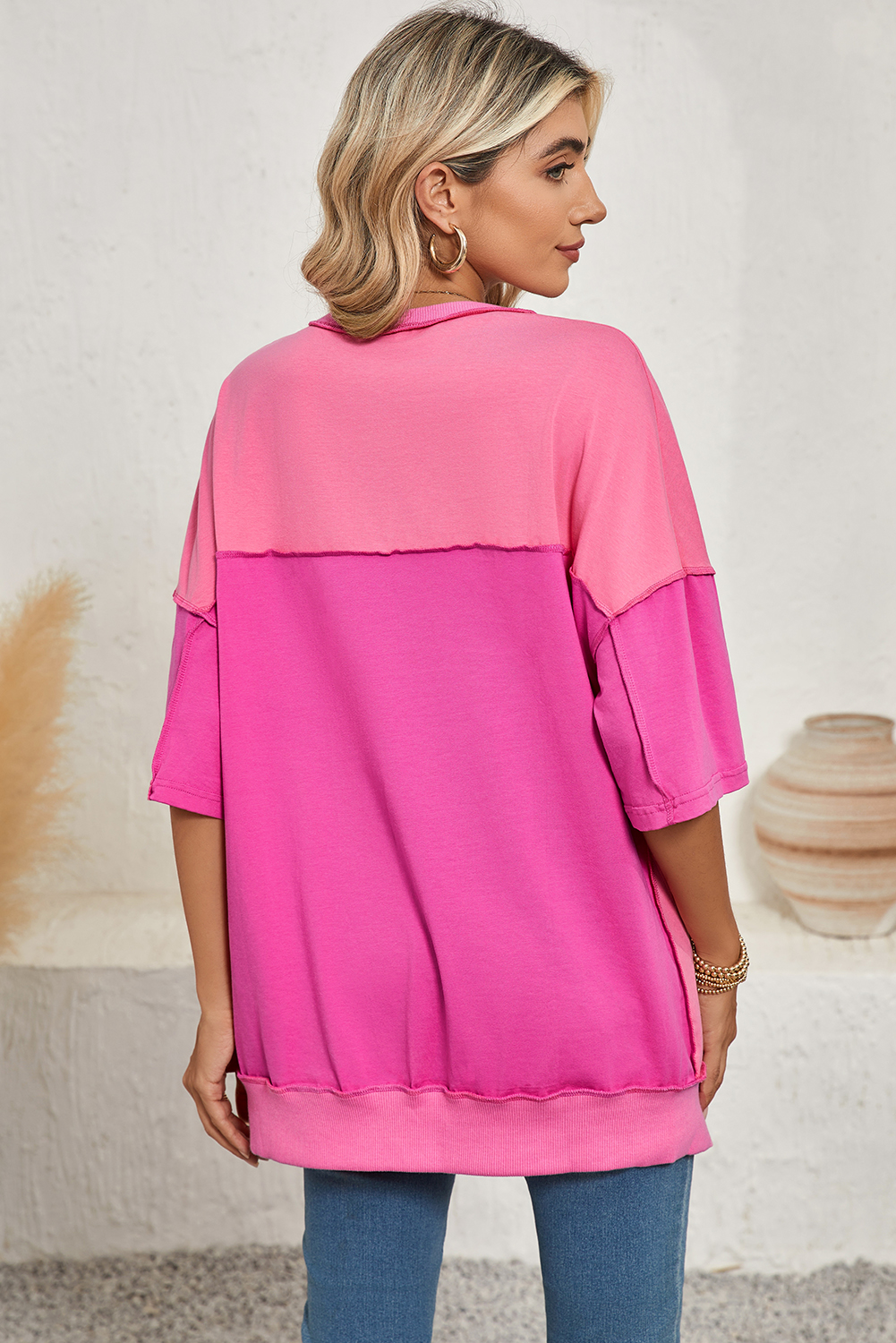 White Tie-dye Print Oversized Boyfriend T Shirt