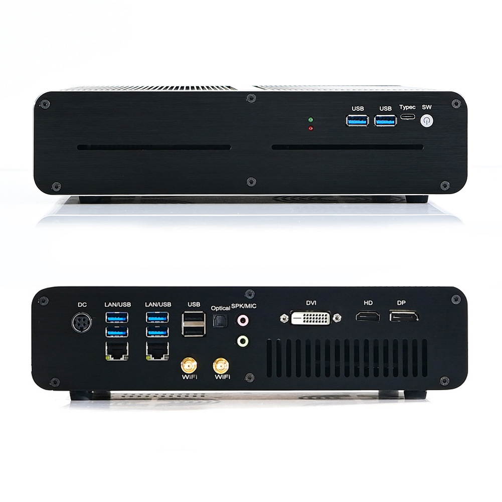 Gaming Mini PC Intel i7-7820HQ/HK GTX 1650 GDDR5 4GB 2*DDR4 M.2 NVME 2LAN Desktop Computer Win10 4K HD-MI2.0 DP DVI Fiber Optic WiFi(16GB Ram 512GB SSD)