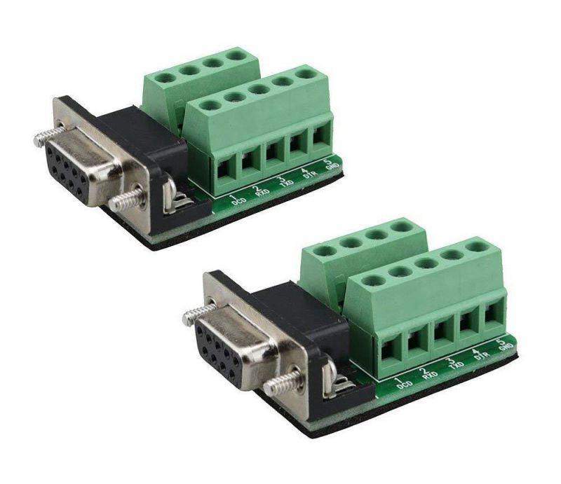 Sysly DB9 female D-SUB Adapter Plate Connector RS232 Serial to Terminal Board Signal Module Riveting Tooth 2 Pcs