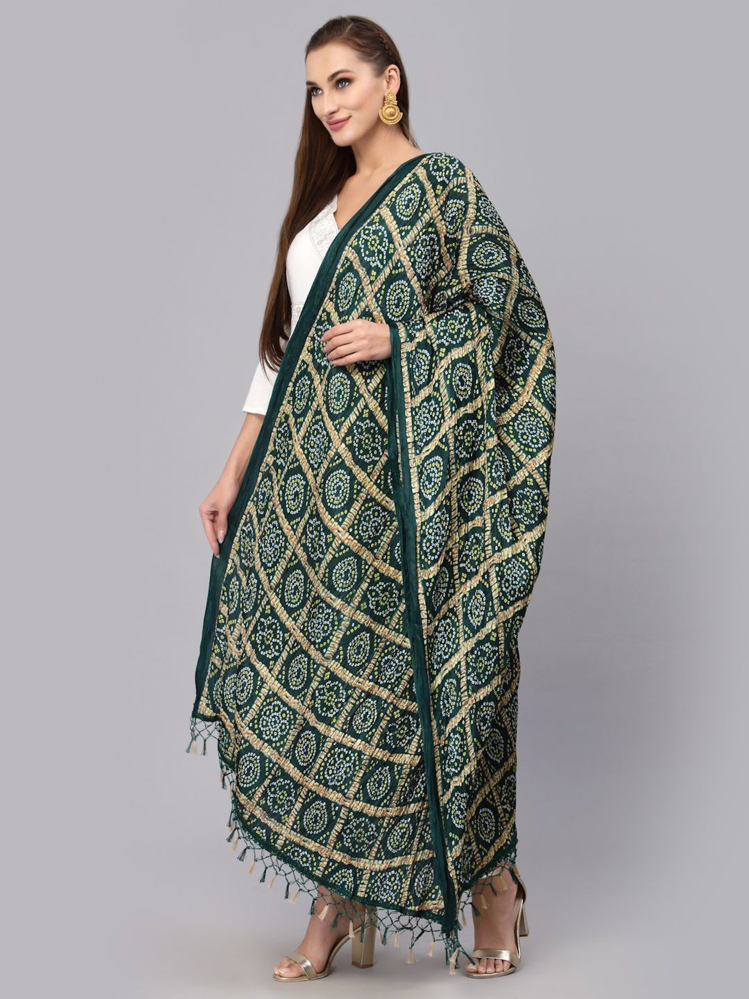 Stylum Green Printed Dupatta