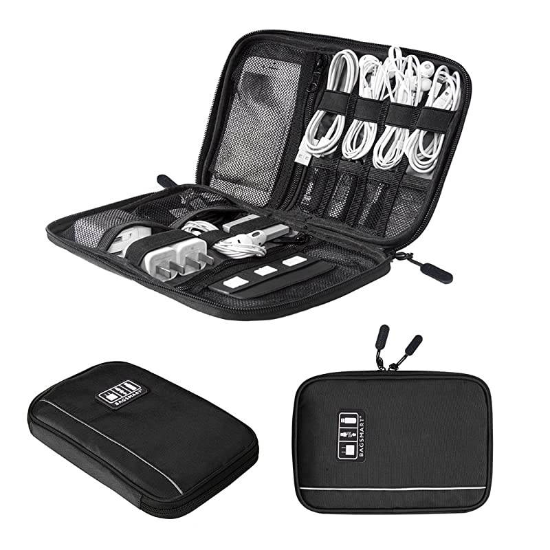 Electronic Organizer Travel Universal Cable Organizer Electronics Accessories Cases for Cable Charger Phone USB SD Card Black
