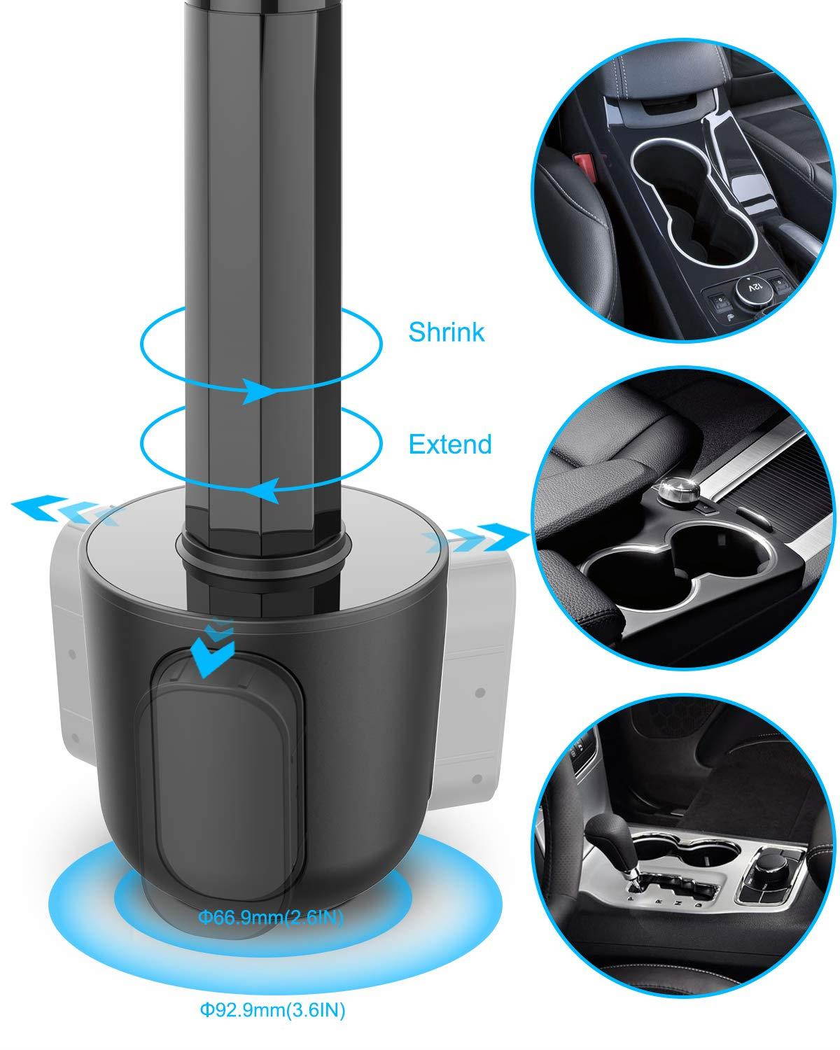 Wireless Car Charger, Squish 2-in-1 Universal Cell Phone Holder Cup Holder Phone Mount Car Air Vent Holder for iPhone, Samsung, Moto, Huawei, Nokia, LG, Smartphones (7.6 inches)