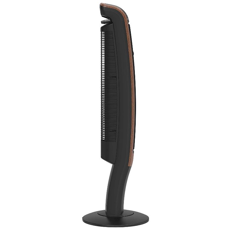 Lasko T42905 42 Inch 3-Speed Wind Curve Woodgrain Electric Slim Tall Standing Oscillating Tower Fan with Bluetooth Control and 7-Hour Timer