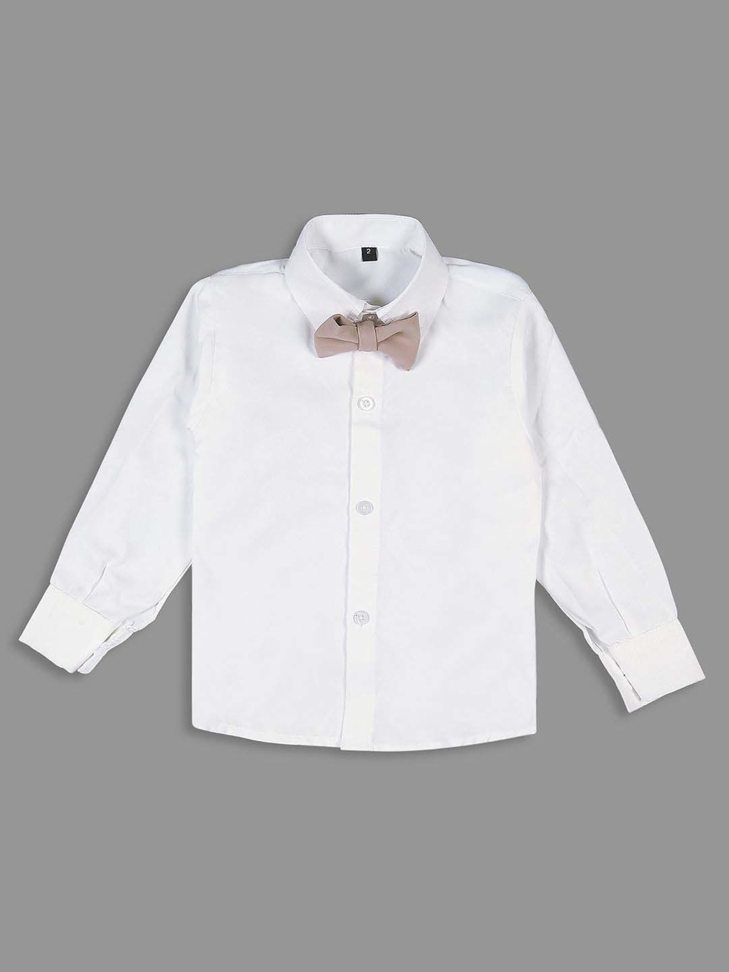 Fourfolds Boys Blue & White Solid Full Sleeves Suit Set