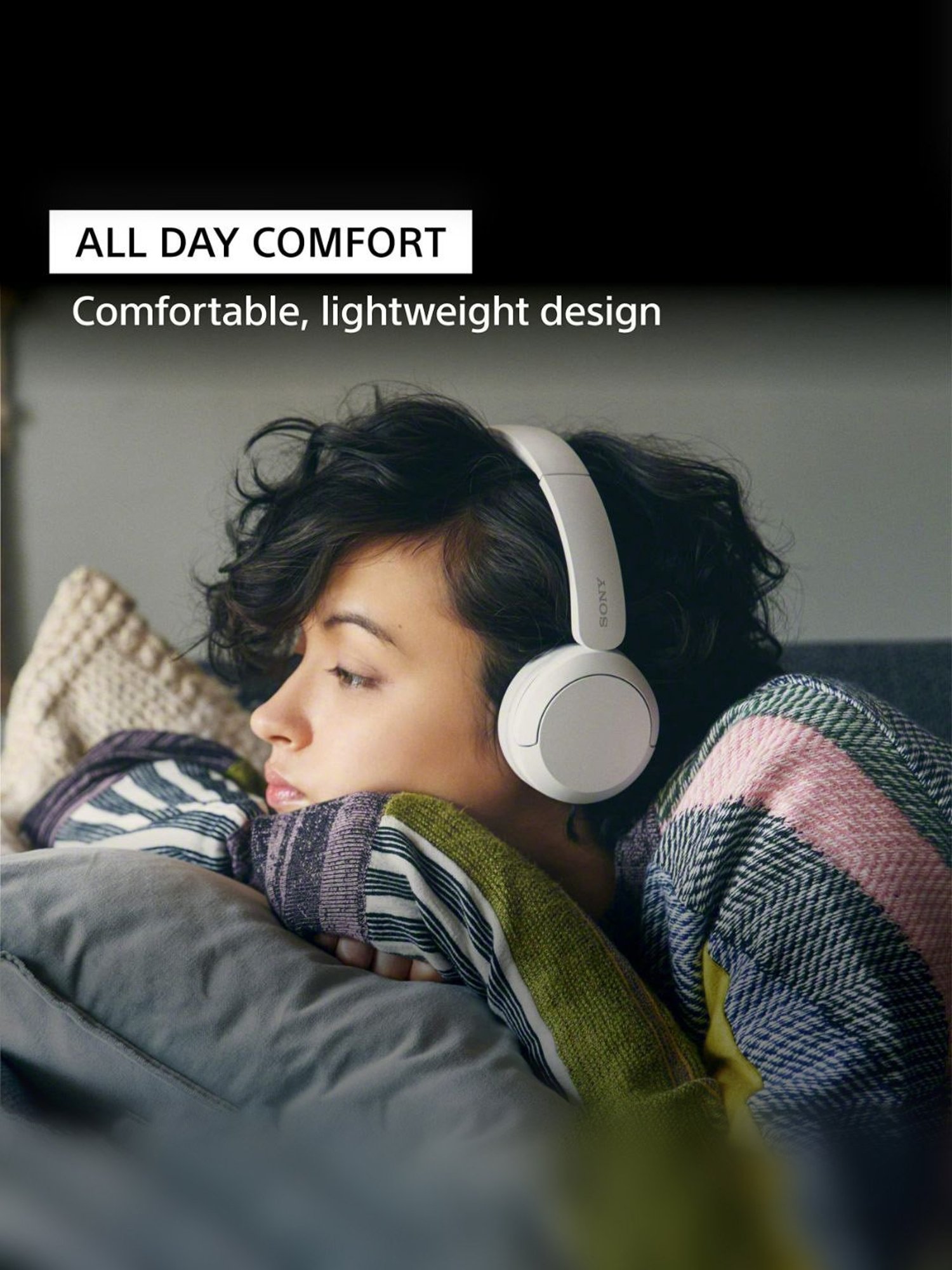 Sony WH-CH520, Wireless On-ear Bluetooth Headphones With Mic, Upto 50 Hours Playtime (White)