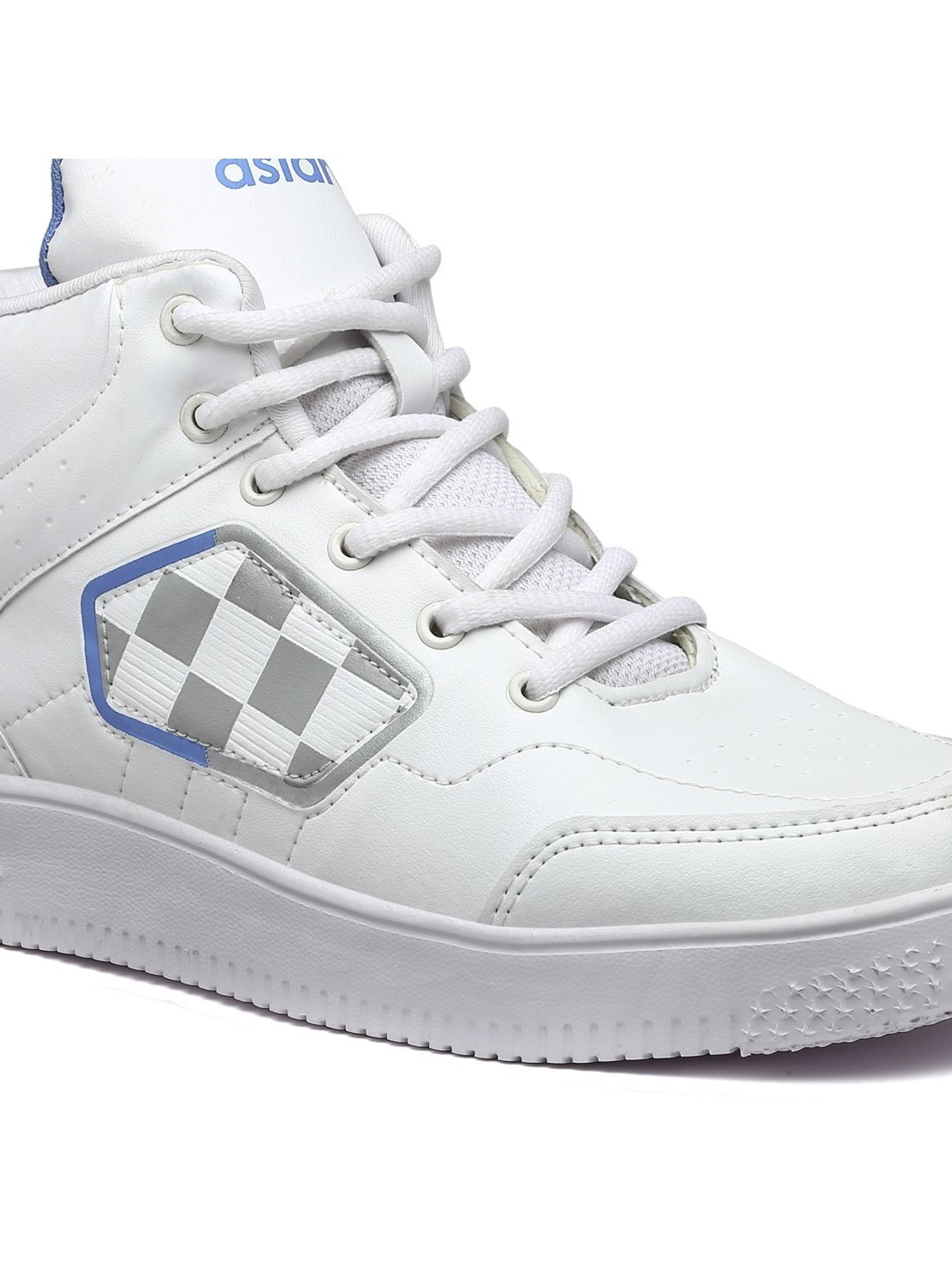 Asian Men's White Ankle High Sneakers