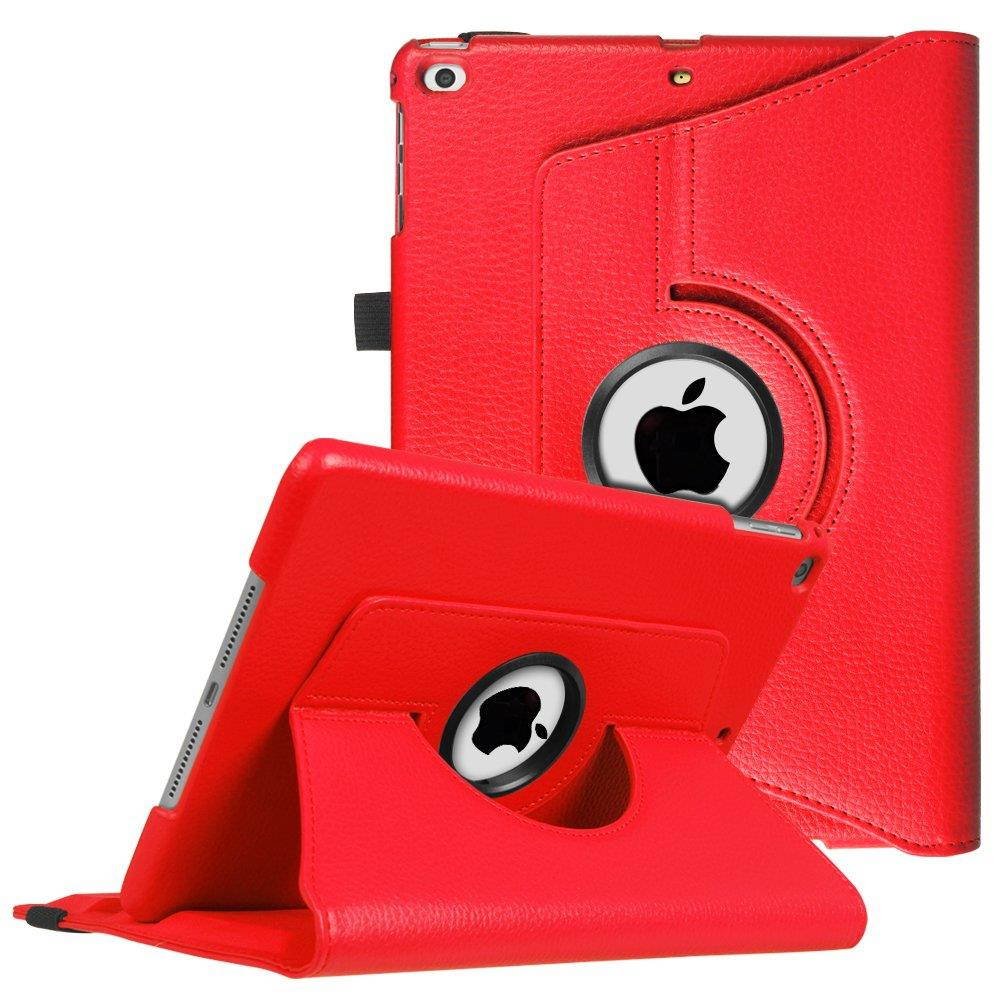 Fintie iPad 9.7 inch 2018 2017 / iPad Air Case - 360 Degree Rotating Stand Protective Cover with Auto Sleep Wake for Apple iPad 9.7 inch (6th Gen, 5th Gen) / iPad Air 2013 Model, Red