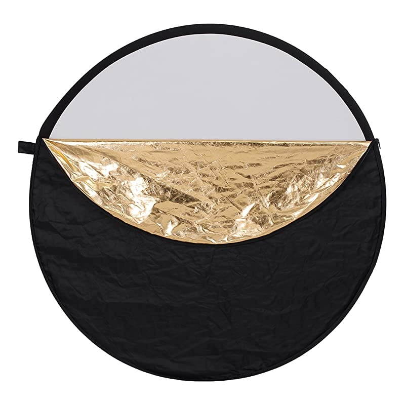 Portable 5 in 1 60x60cm/22"x22" Translucent, Silver, Gold, White, and Black Collapsible Round Multi Disc Light Reflector for Studio or any Photography Situation