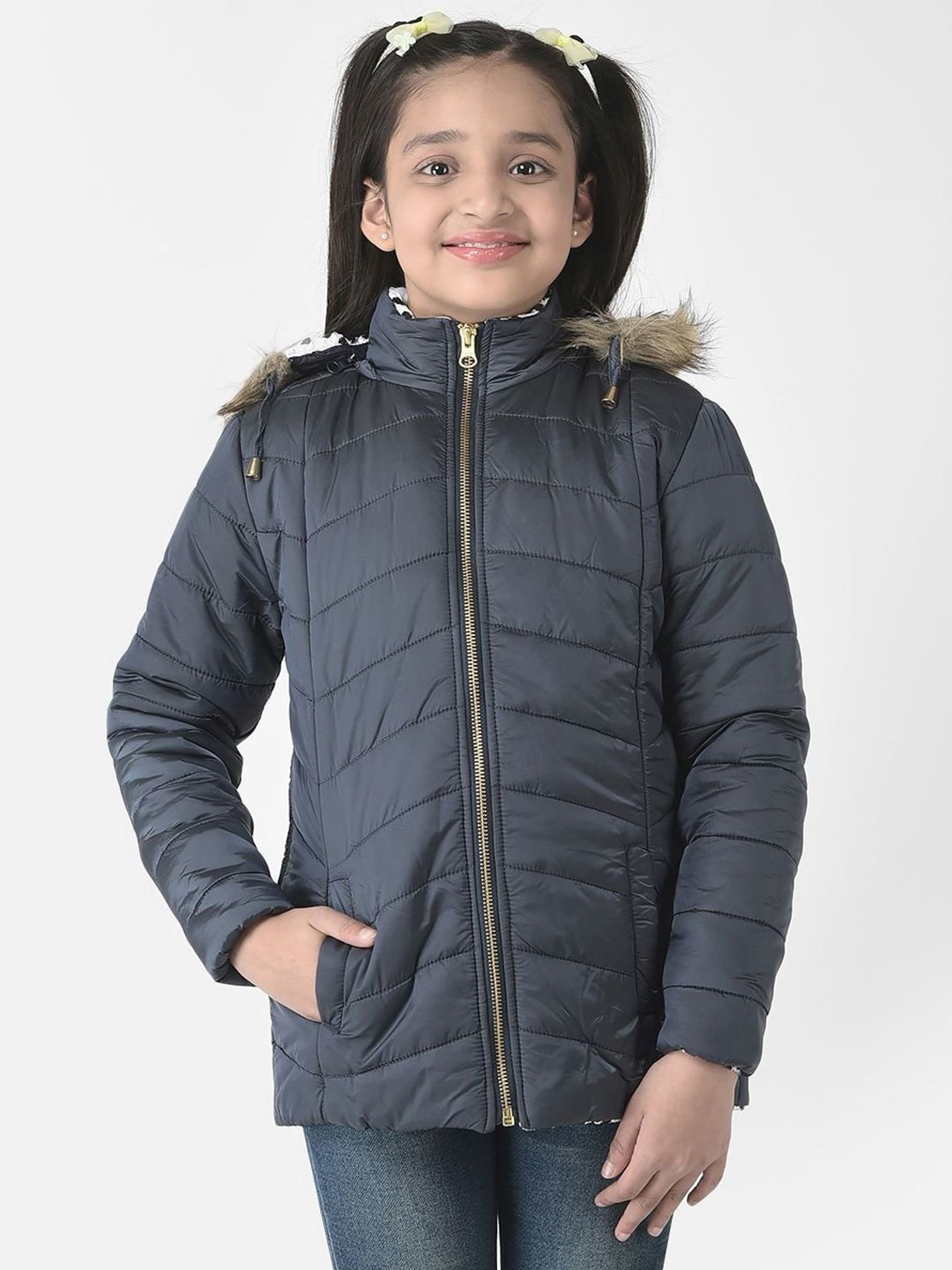 Elle Kids Black Self Pattern Jacket