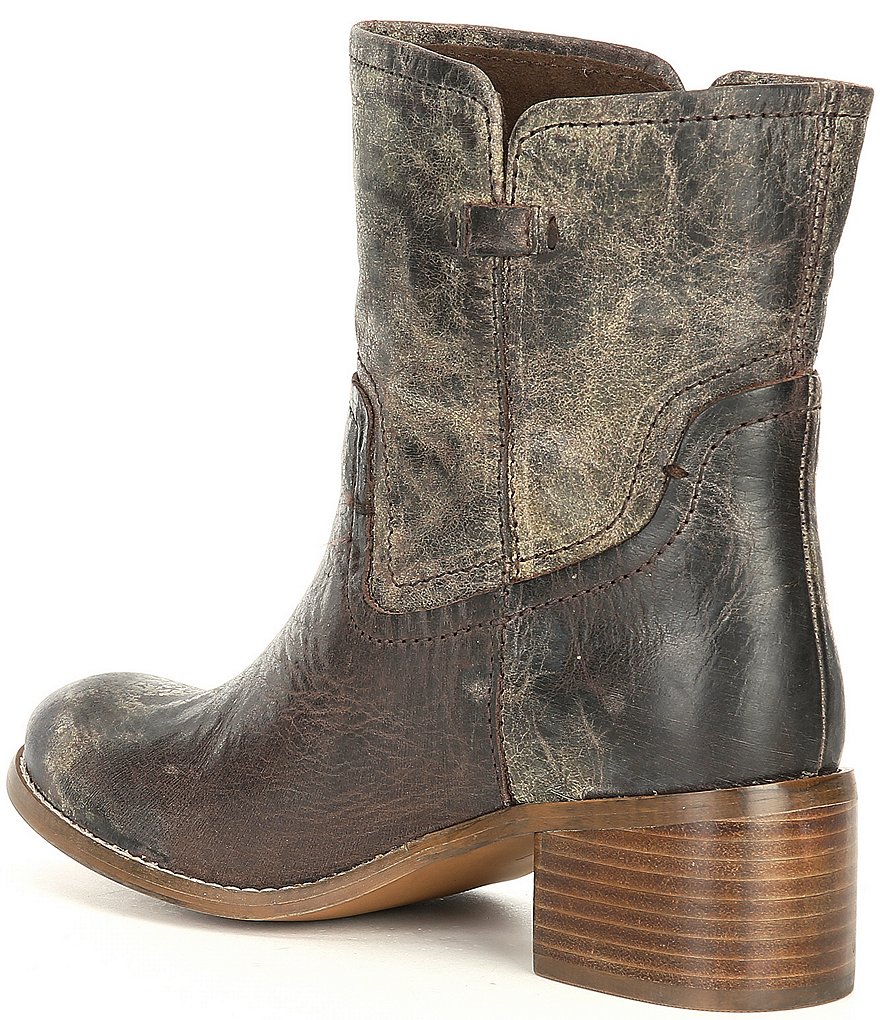 Diba True West Haven Distressed Leather Block Heel Boots