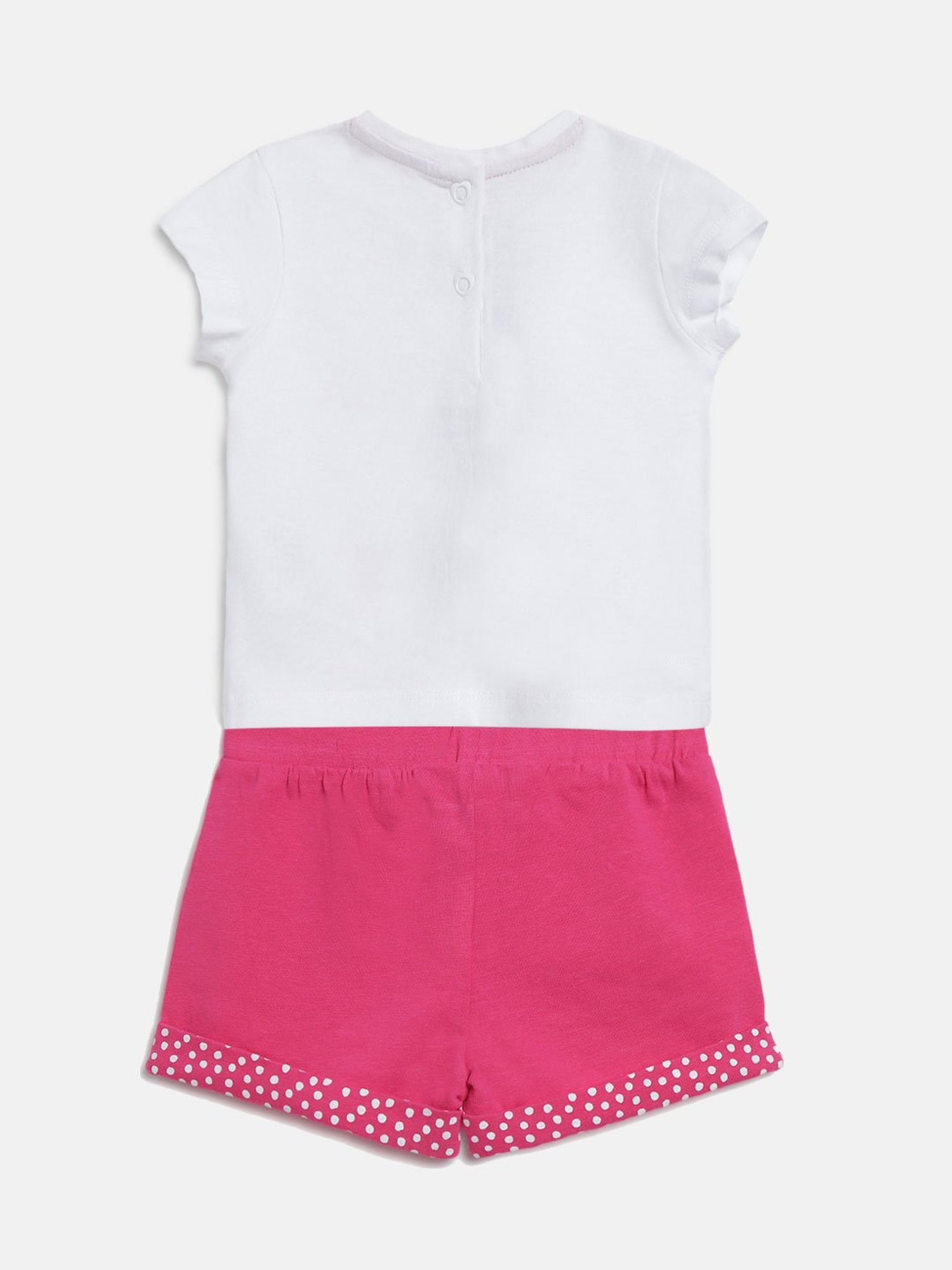 Chicco Kids White & Pink Printed Top with Shorts