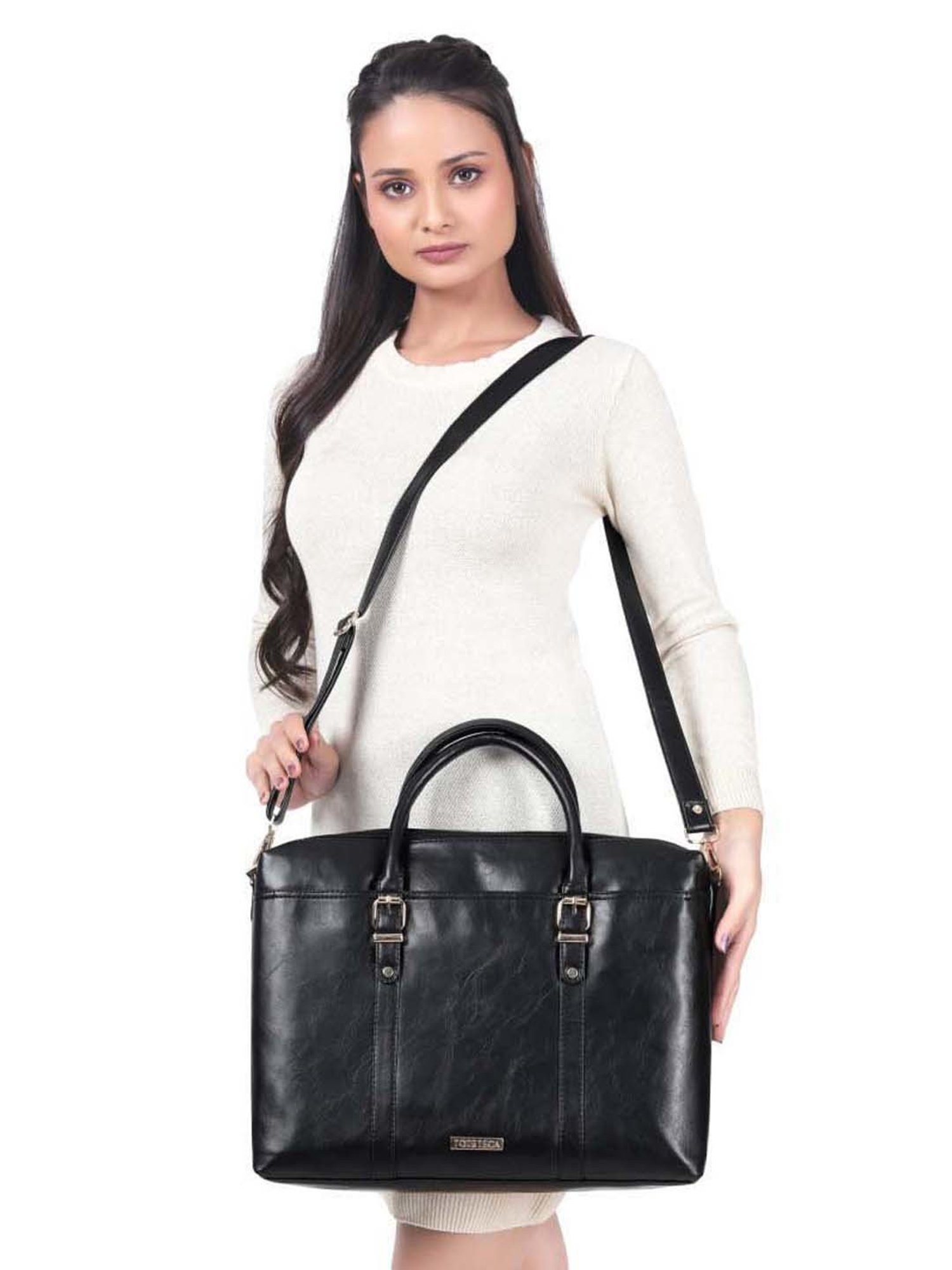 Baggit Brown PVC Solid Laptop Messenger Bag