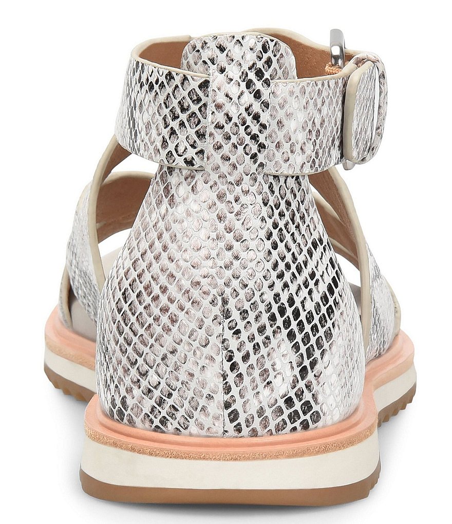 Sofft Mirabelle II Snake Print Leather Criss-Cross Sporty Sandals